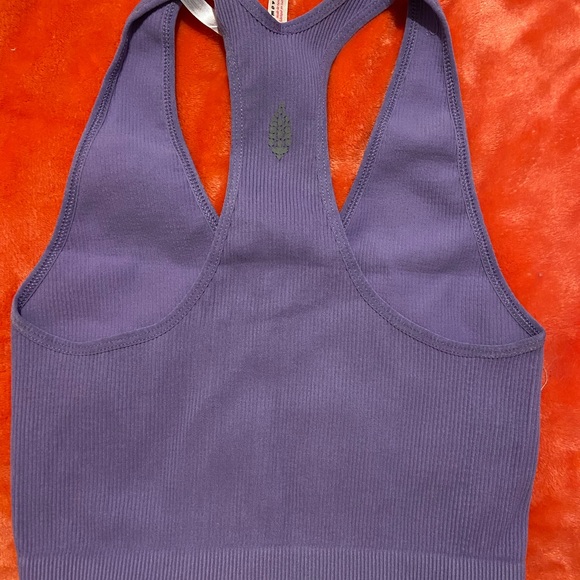 Free People free throw purple crop top size Large - Picture 5 of 8